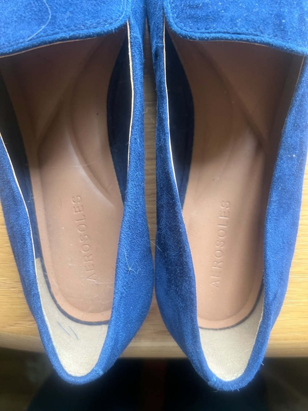 AEROSOLES Navy Blue Velvet Loafers - Picture 6 of 6